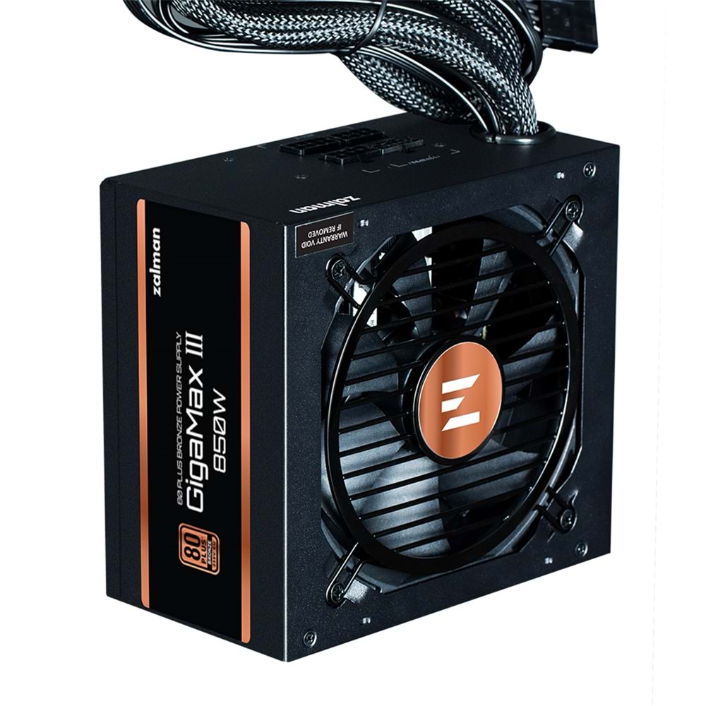 Zalman ZM850-GVIII GigaMaxIII 850W 80+ Bronze ATX3.0 ve PCIe Gen.5 Uyumlu Yarı Modüler Power Supply