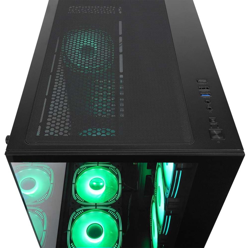Rampage ARCTURUS Temperli Camlı 750W 80 Plus Bronze Siyah 7*12cm RGB Fan ATX Mid-T Gaming Oyuncu Kasası