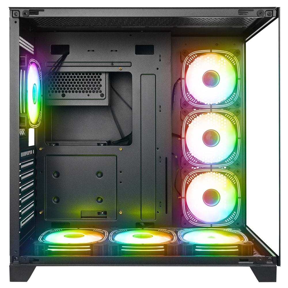 Rampage ARCTURUS Temperli Camlı 750W 80 Plus Bronze Siyah 7*12cm RGB Fan ATX Mid-T Gaming Oyuncu Kasası