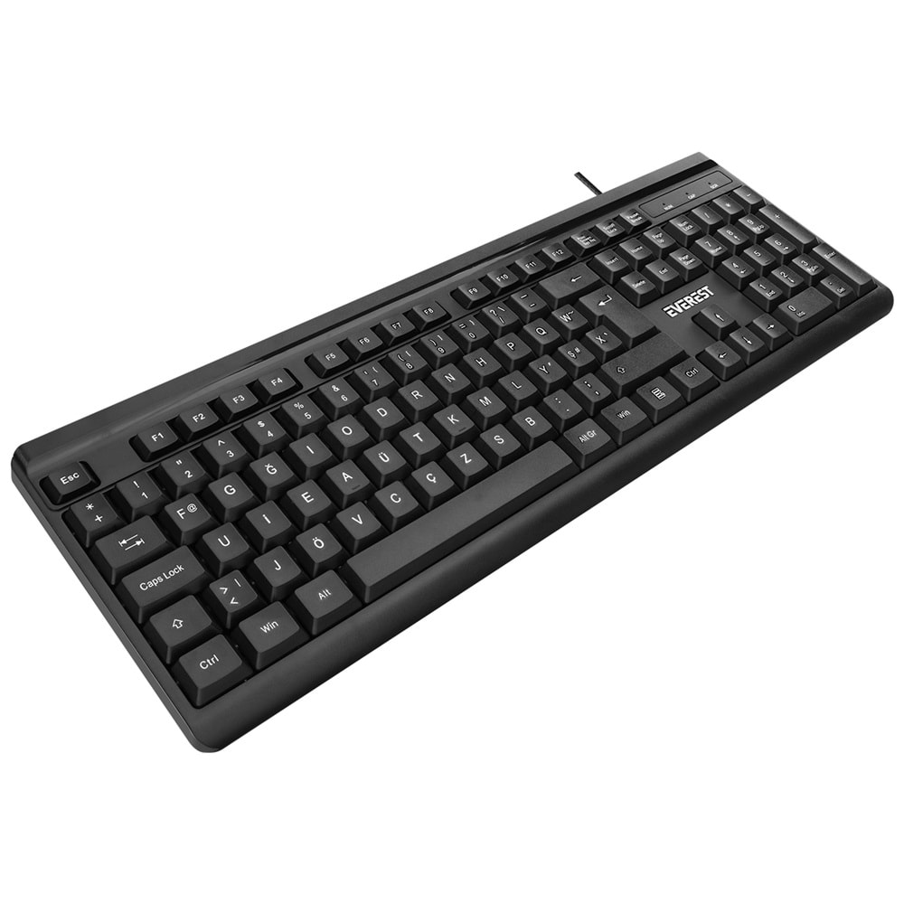 Everest KB-741F Siyah/Gri USB 2 Metre Bakır Kablolu Tamamen Türkçe F Klavye