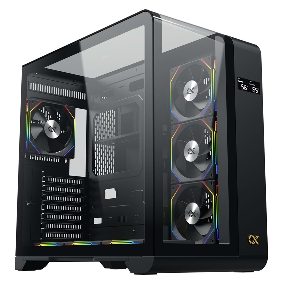 Xigmatek EN44274 PANO S Siyah 3 Taraf Temperli Cam 7x120mm ARGB Fan E-ATX Gaming Kasa OUTLET