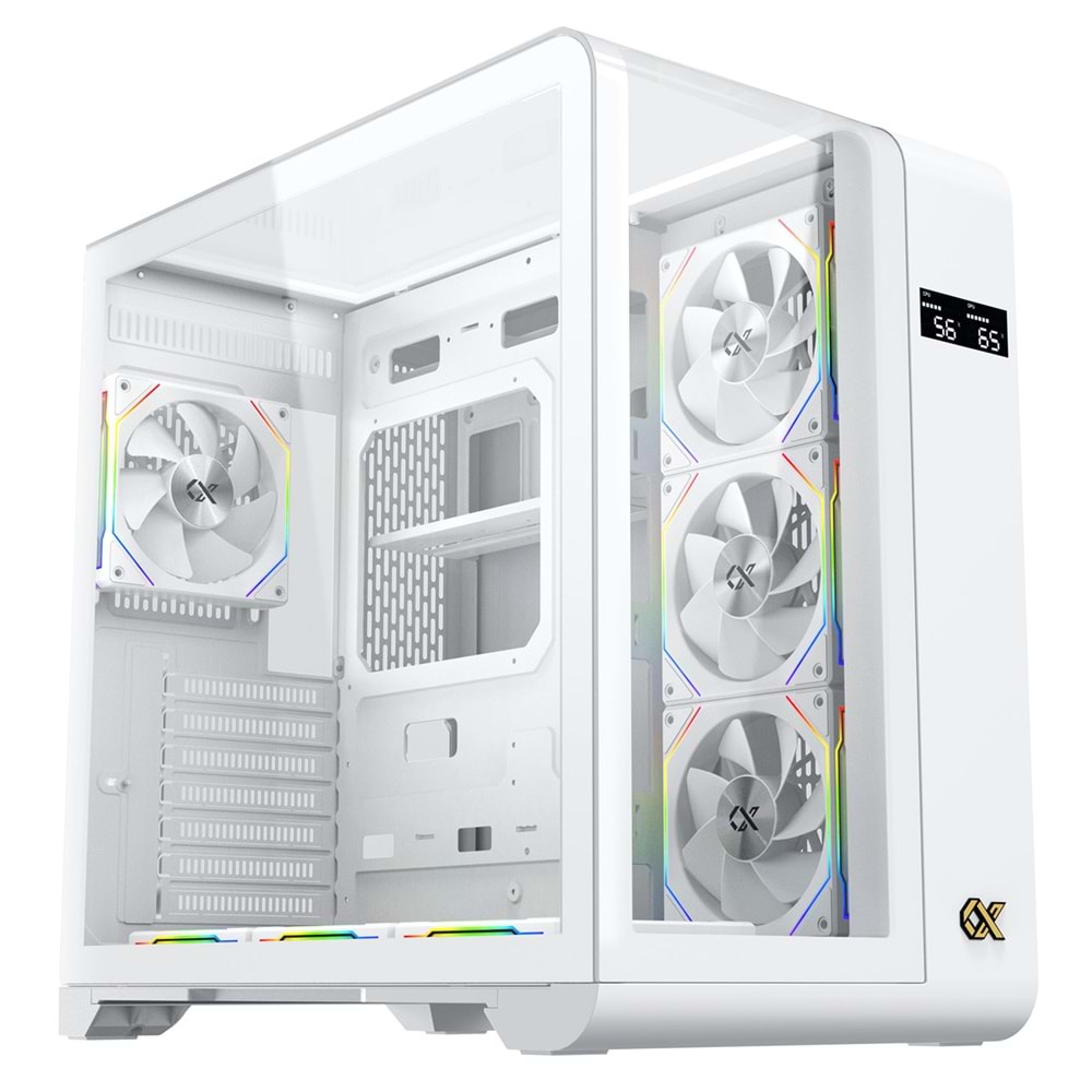 Xigmatek EN44281 PANO S ARCTIC Beyaz 3 Taraf Temperli Cam 7x120mm ARGB Fan Type-C USB 3.0 E-ATX Gaming Kasa OUTLET
