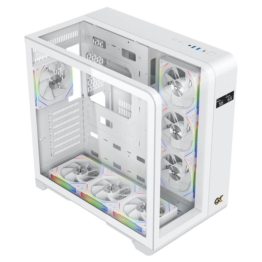 Xigmatek EN44281 PANO S ARCTIC Beyaz 3 Taraf Temperli Cam 7x120mm ARGB Fan Type-C USB 3.0 E-ATX Gaming Kasa OUTLET