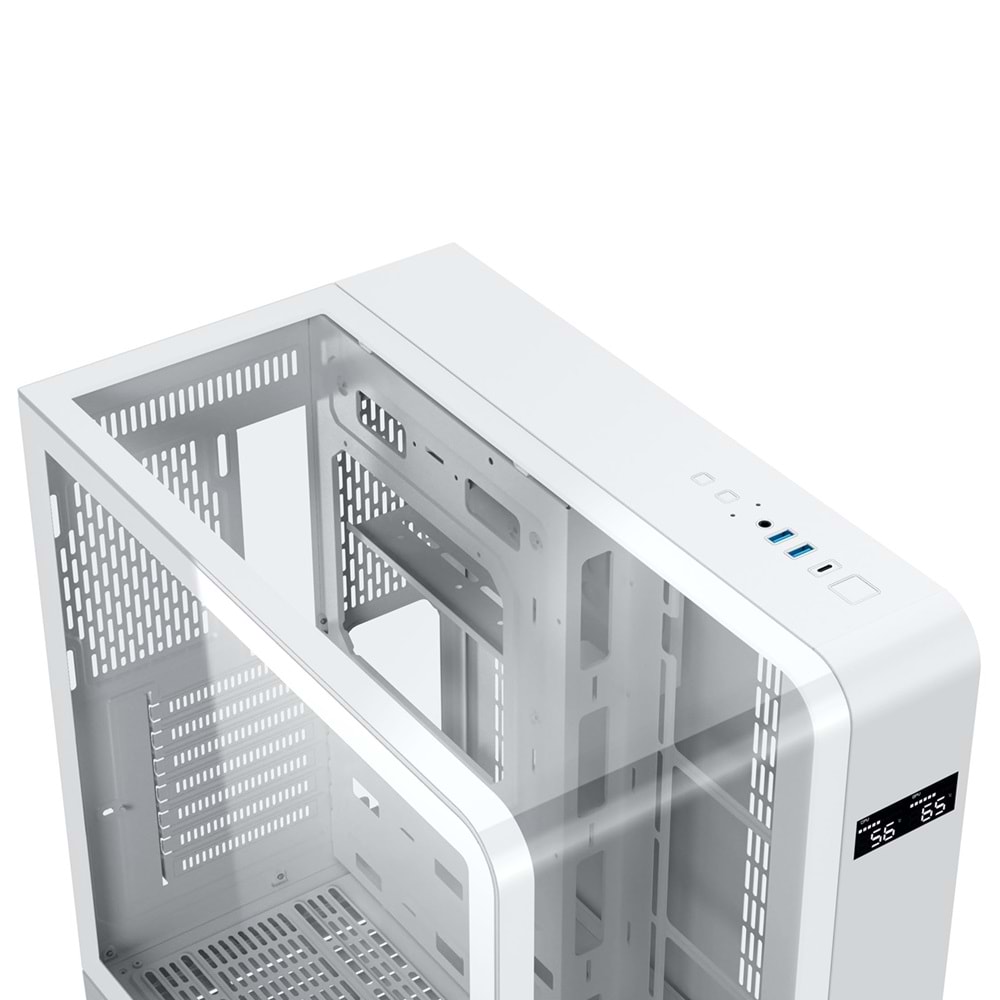 Xigmatek EN44281 PANO S ARCTIC Beyaz 3 Taraf Temperli Cam 7x120mm ARGB Fan Type-C USB 3.0 E-ATX Gaming Kasa OUTLET
