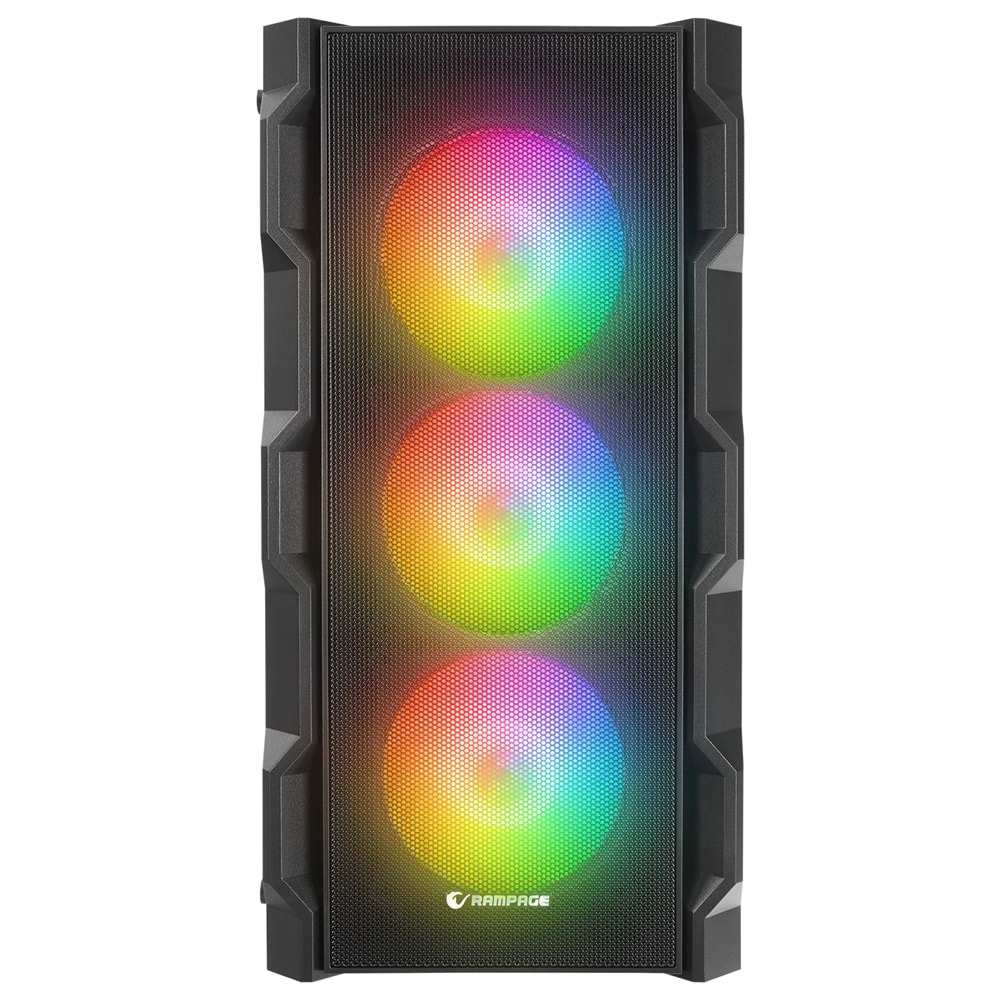 Rampage WOON Mesh 650W 80+ BRONZE 4*12cm ARGB Fan Temper Camlı Mid-T Siyah Oyuncu Kasası