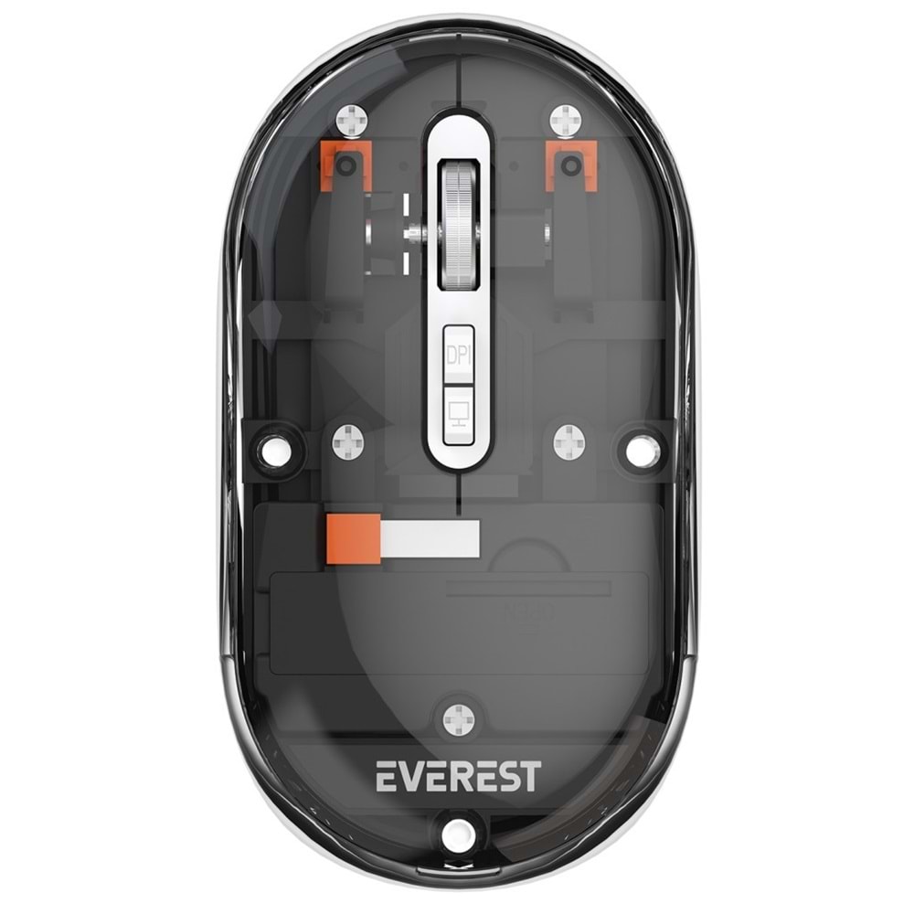 Everest SM-BT29 Glassy Usb Siyah Transparan 2in1 Bluetooth ve 2.4GHz Kablosuz Mouse