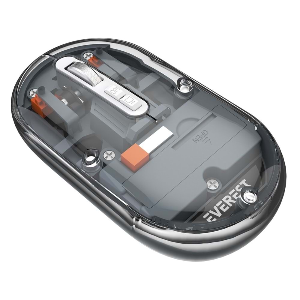 Everest SM-BT29 Glassy Usb Gri Transparan 2in1 Bluetooth ve 2.4GHz Kablosuz Mouse