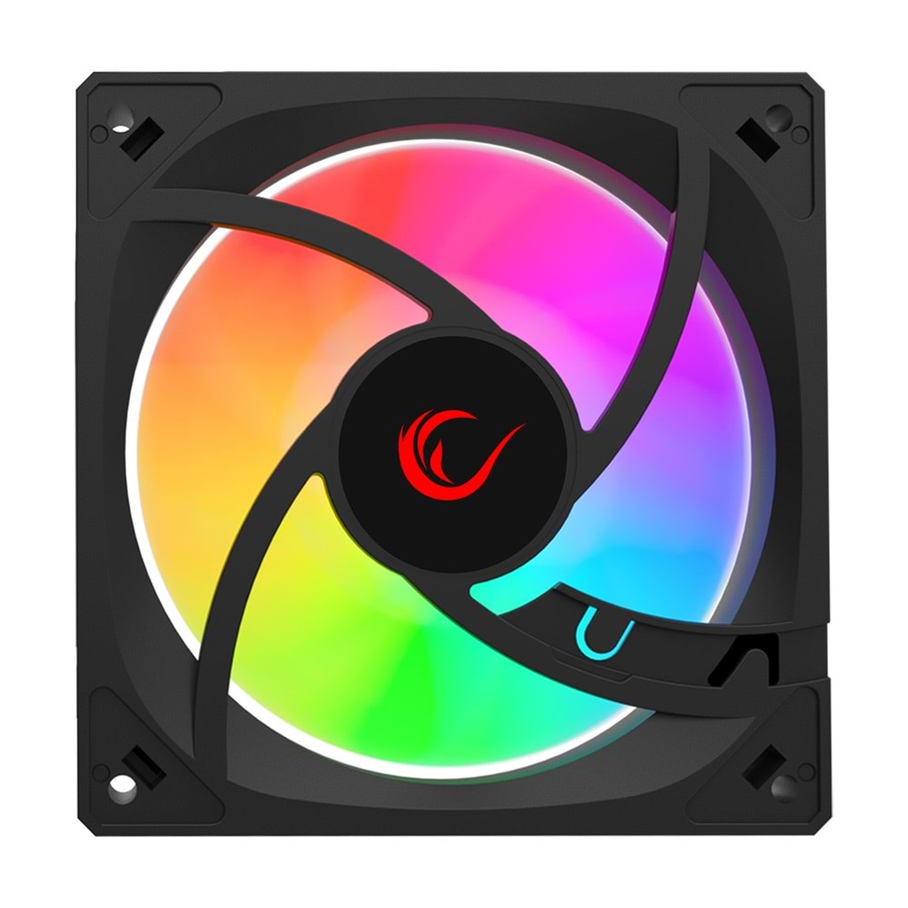 Rampage 7C-120S 120*120*25mm Double Ring Aynalı ARGB Siyah Kasa Fanı