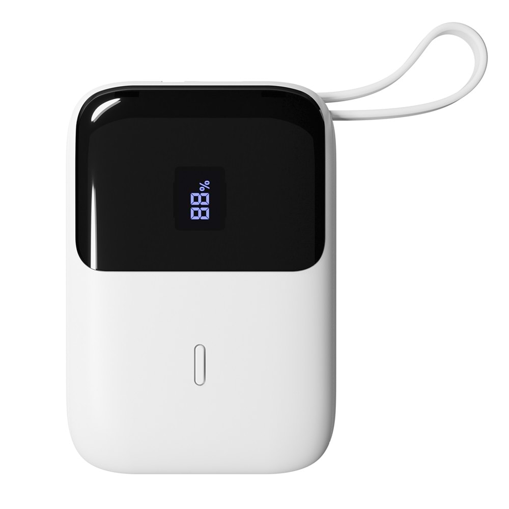 S-link P109M 10000mAh PD20W+QC18W+HSC22.5W Beyaz LCD Taşınabilir Pil Şarj Cihazı Powerbank