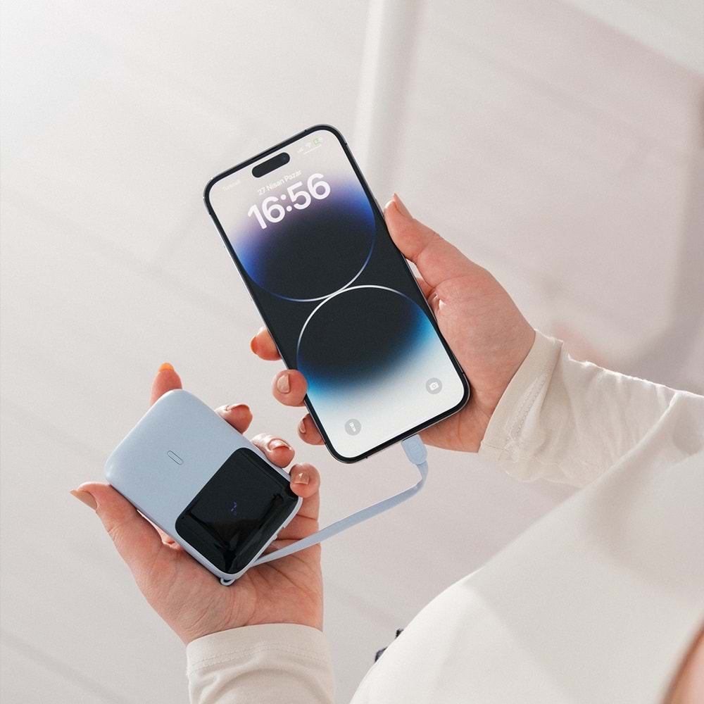 S-link P109M 10000mAh PD20W+QC18W+HSC22.5W Mavi LCD Taşınabilir Pil Şarj Cihazı PowerbankS-link P109M 10000mAh PD20W+QC18W+HSC22.5W Mavi LCD Taşınabilir Pil Şarj Cihazı Powerbank