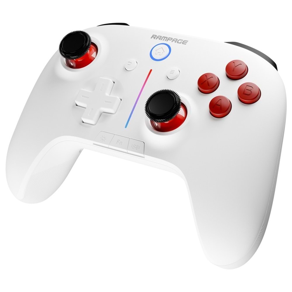 Rampage HYDRA Beyaz BT + 2.4 GHz PC Gamepad RGB Joypad