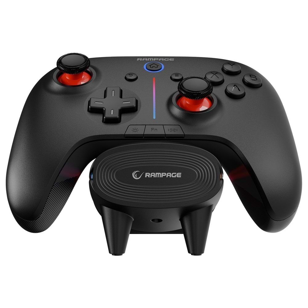 Rampage HYDRA PRO Siyah BT + 2.4 GHz Şarj İstasyonlu PC Gamepad RGB Joypad