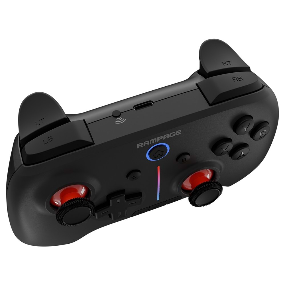 Rampage HYDRA PRO Siyah BT + 2.4 GHz Şarj İstasyonlu PC Gamepad RGB Joypad