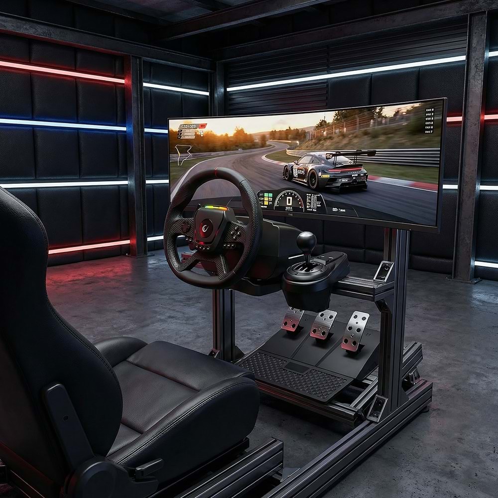 Rampage PACE V987 Force Feedback 3 Pedallı - El Vitesli Pc Uyumlu Gaming Oyuncu Direksiyonu (Outlet)