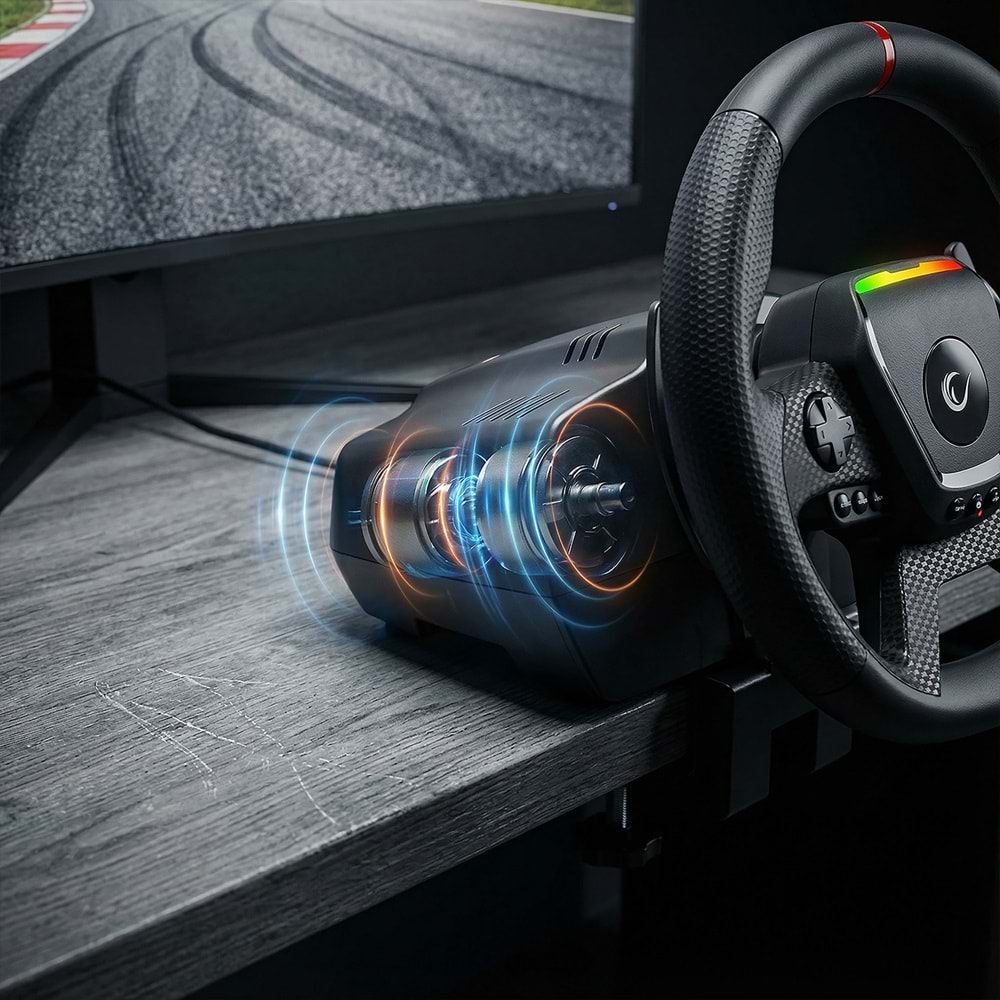 Rampage PACE V987 Force Feedback 3 Pedallı - El Vitesli Pc Uyumlu Gaming Oyuncu Direksiyonu (Outlet)