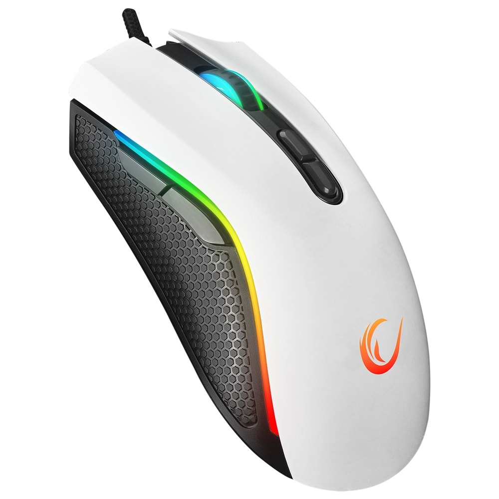 Rampage SMX-R44 V2 Makrolu Beyaz 12800 DPI RGB LED 80 Milyon Huano Switch Gaming Oyuncu Mouse