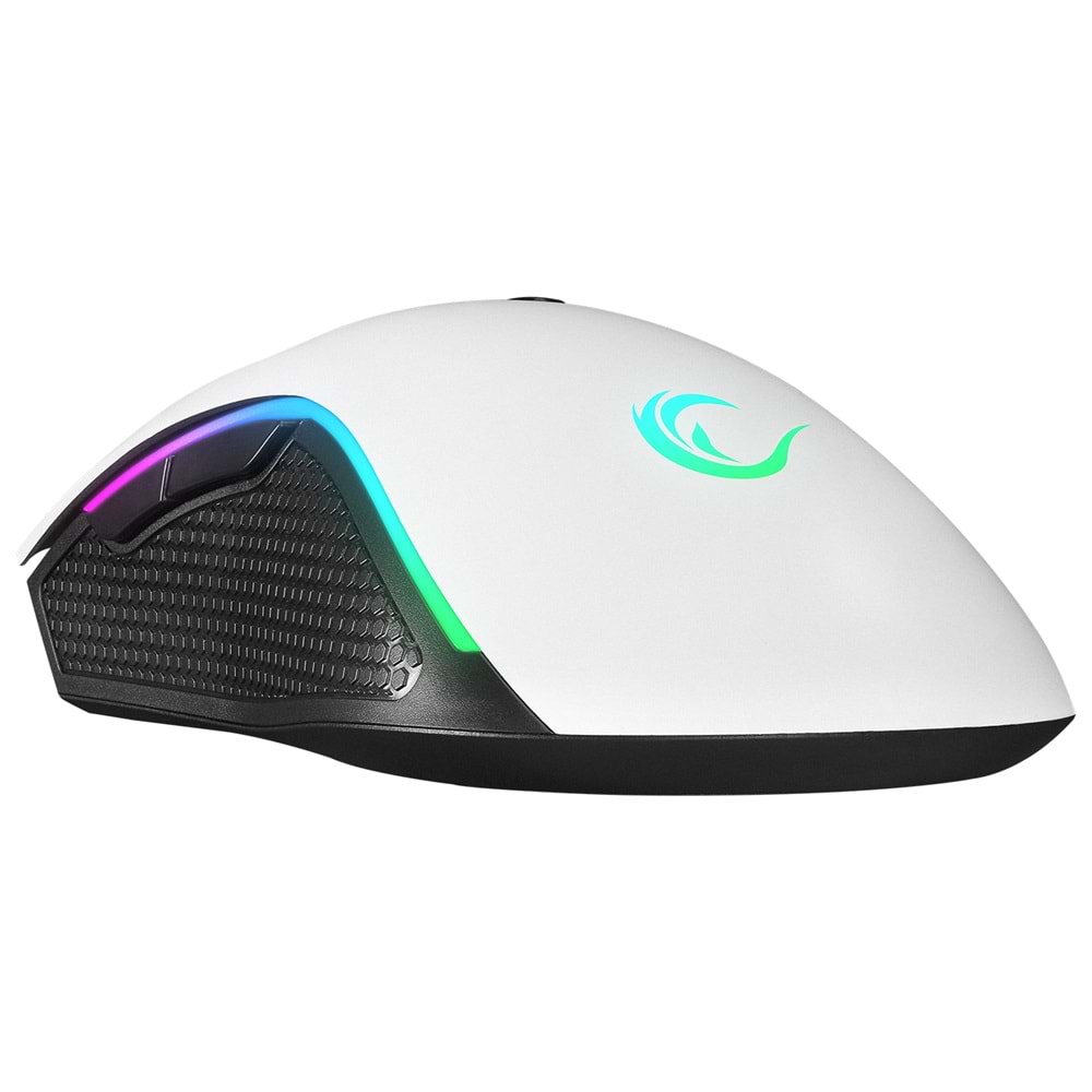 Rampage SMX-R44 V2 Makrolu Beyaz 12800 DPI RGB LED 80 Milyon Huano Switch Gaming Oyuncu Mouse