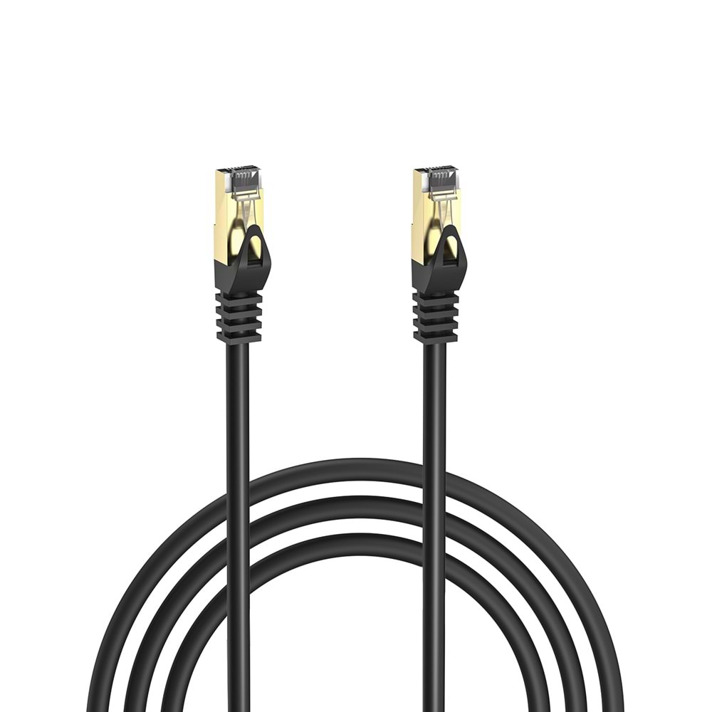 S-link MM-CAT701 1m Siyah S/FTP CCA CAT7 Gold Uçlu Ağ Bağlantı Kablosu