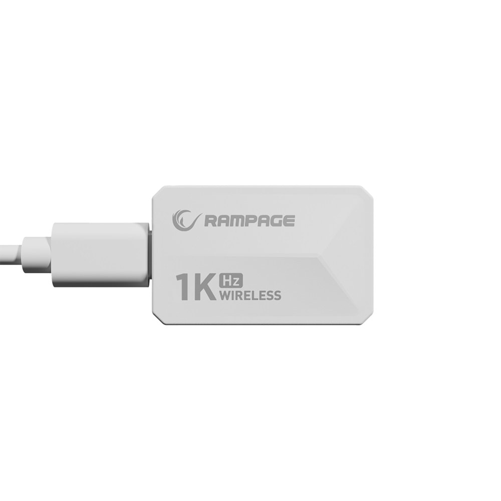 Rampage ZENITH BT+Wired+2.4G Beyaz Kablosuz PAW3395 NORDIC 52833 MCU Gaming Oyuncu Mouse