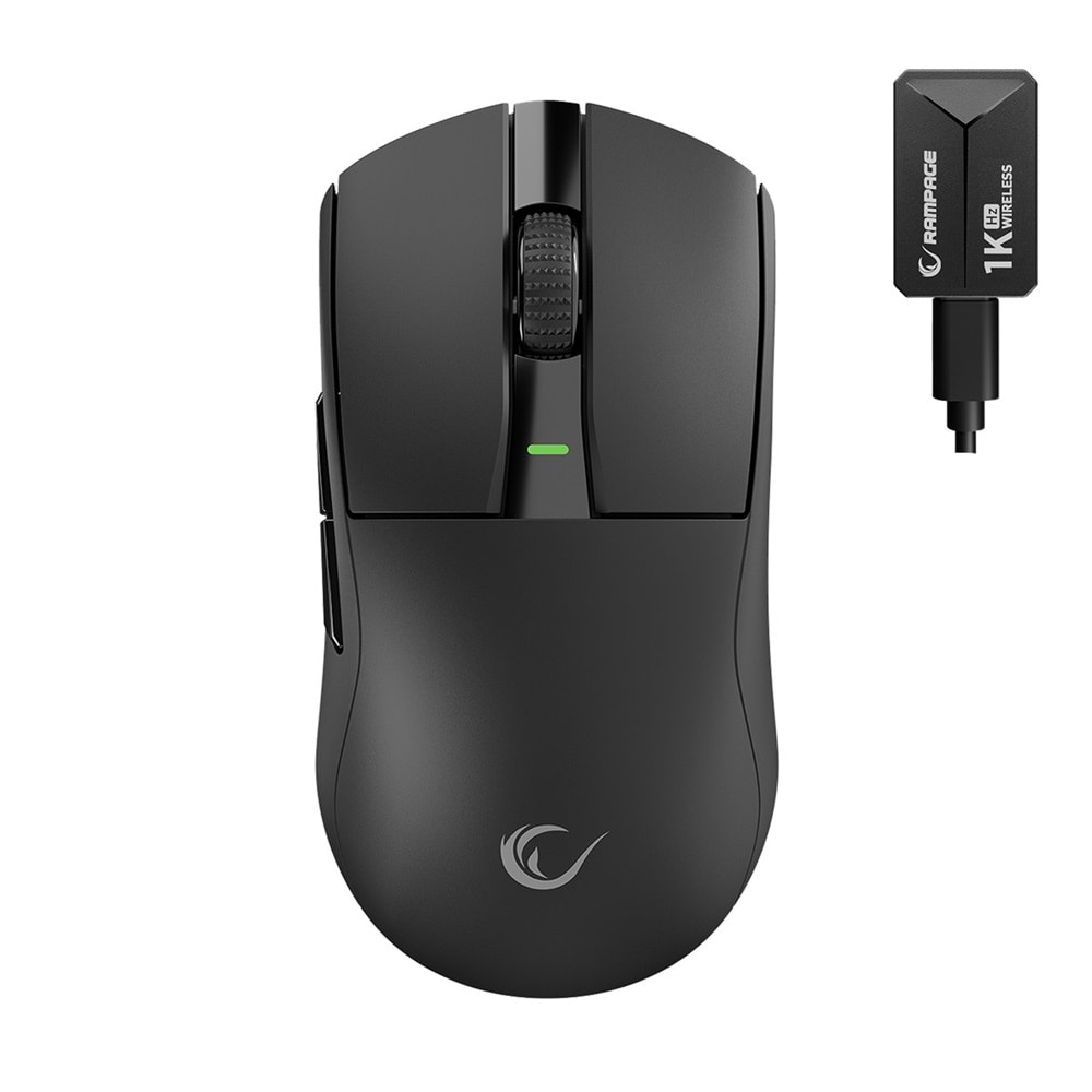 Rampage ZENITH BT+Wired+2.4G Siyah Kablosuz PAW3395 NORDIC 52833 MCU Gaming Oyuncu Mouse