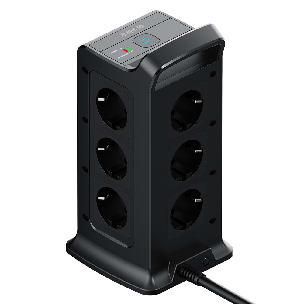 S-link PRZ02 VoltBar 12'li 2M Akım Korumalı Grup Priz 2 USB + Type-C PD 1050J