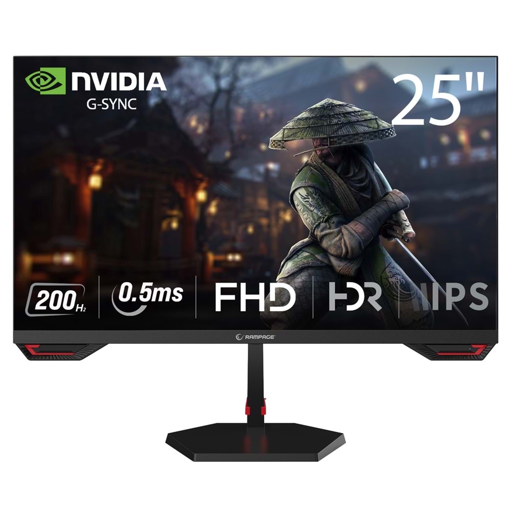 Rampage CRIMSON CR25R180 25 200Hz 1ms CSOT FAST IPS FHD Freesync/G-Sync PC Flat Oyuncu Monitörü