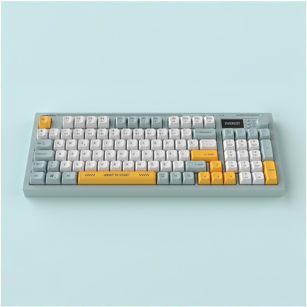 Everest KB-79 SILENT PRO Mavi/Beyaz/Sarı SESSİZ RGB Q Membrane Oyuncu Klavyesi