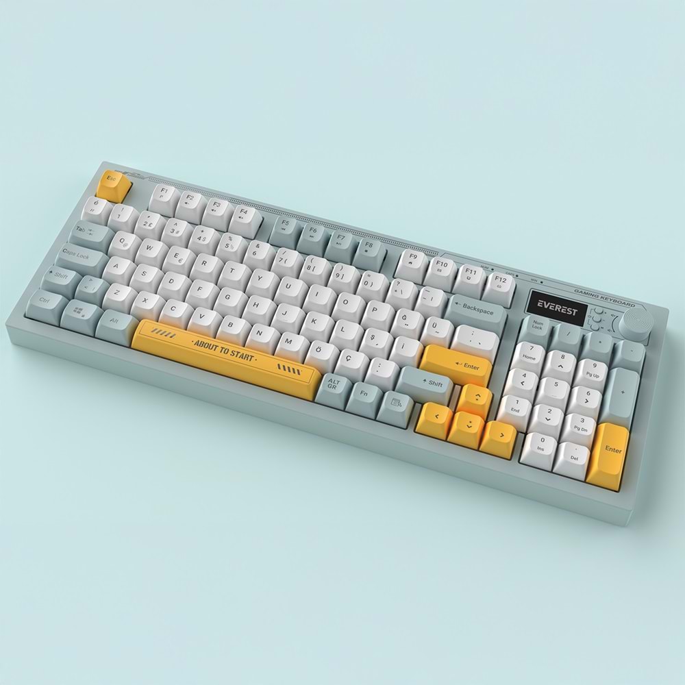 Everest KB-79 SILENT PRO Mavi/Beyaz/Sarı SESSİZ RGB Q Membrane Oyuncu Klavyesi