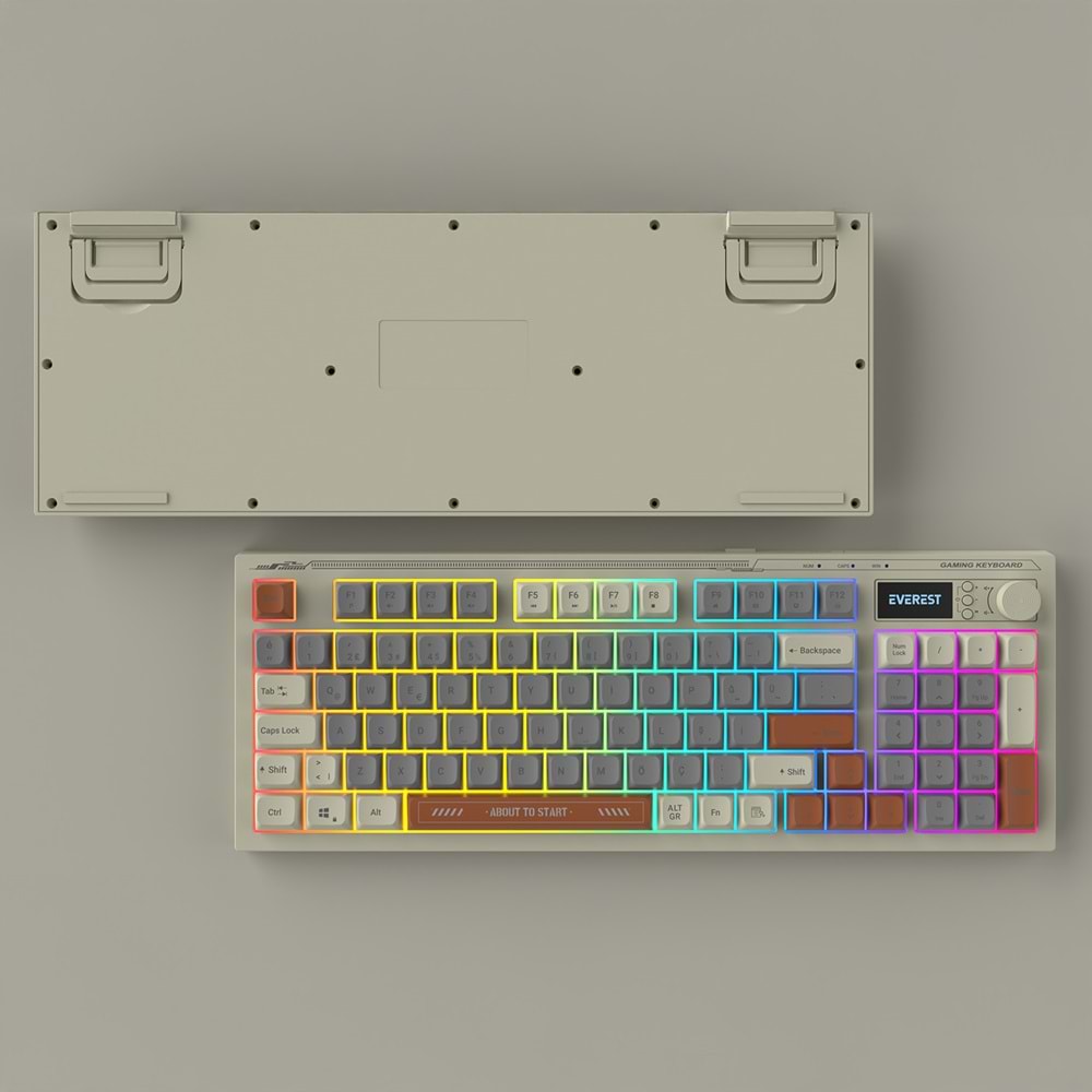 Everest KB-79 SILENT PRO Gri Mavi/Gri/Kahve SESSİZ RGB Q Membrane Oyuncu Klavyesi