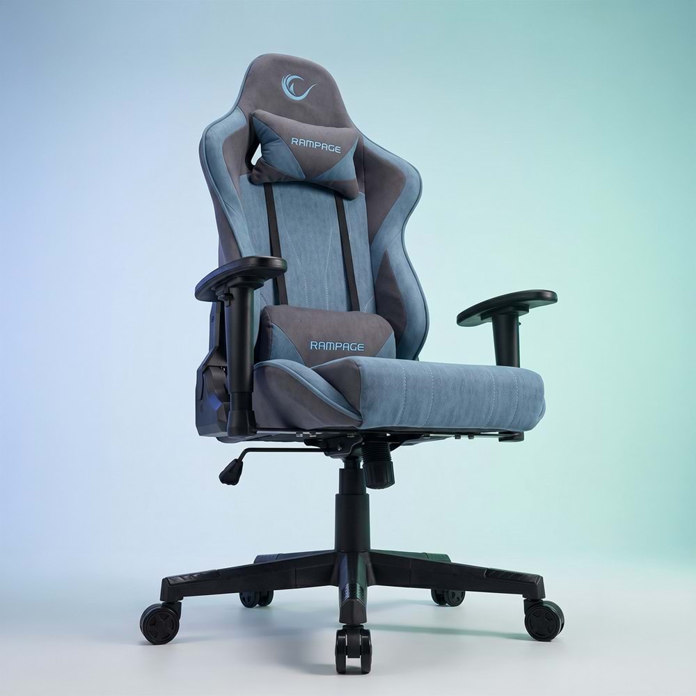Rampage MC-8671 Ocean Mavi/Gri Kumaş Oyuncu Koltuğu OUTLET