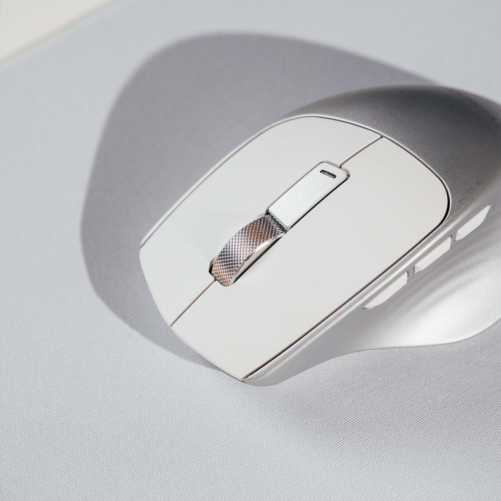 Everest SM-BT24 Metalik Beyaz Mouse | Bluetooth + 2.4GHz Dual Mode Kablosuz