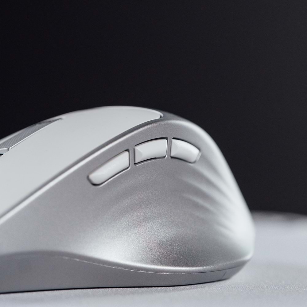 Everest SM-BT24 Metalik Beyaz Mouse | Bluetooth + 2.4GHz Dual Mode Kablosuz