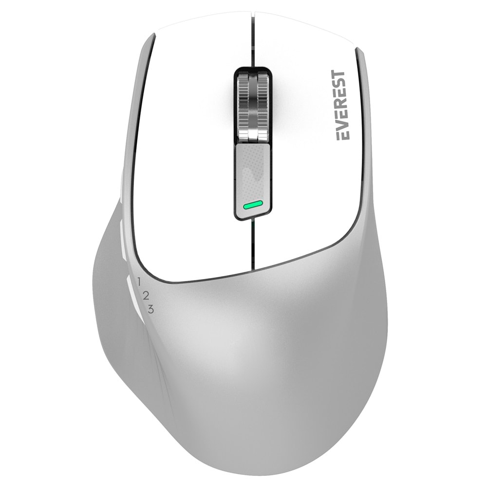 Everest SM-BT24 Metalik Beyaz Mouse | Bluetooth + 2.4GHz Dual Mode Kablosuz
