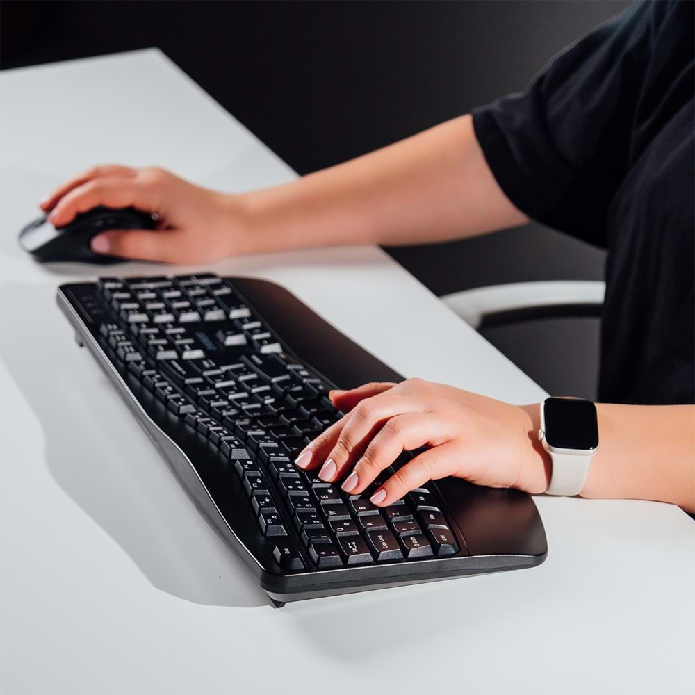 Everest KM-35 Comfy Siyah Kablosuz Ergonomik Q Multimedia Klavye + Mouse Set