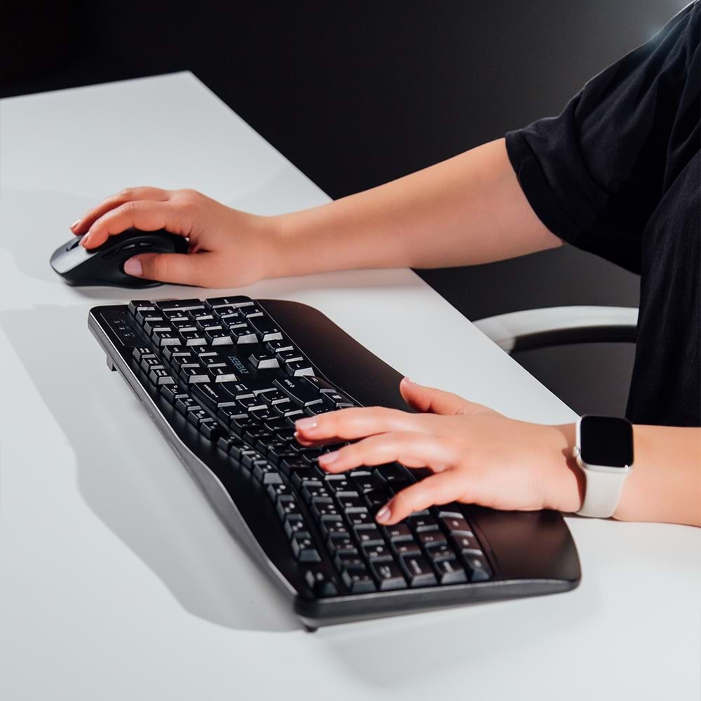 Everest KM-35 Comfy Siyah Kablosuz Ergonomik Q Multimedia Klavye + Mouse Set
