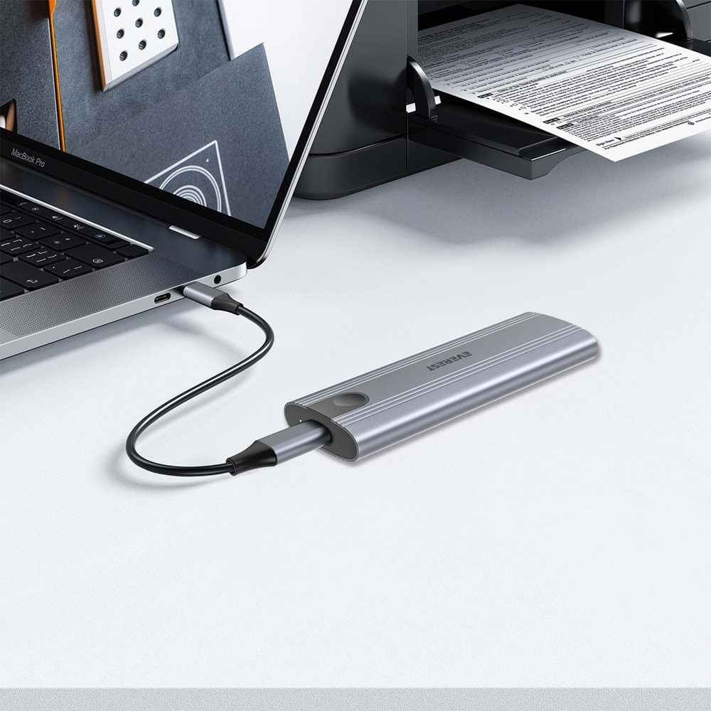 Everest HDC-M225 Harici USB-C PCIe NVMe M.2 SSD Hdd Kutusu
