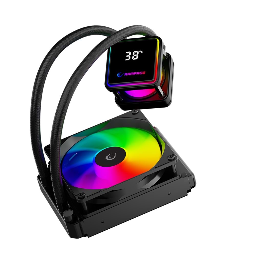 Rampage INFINITE V120 Siyah ARGB Intel LGA1700/AMD AM5 Uyumlu 120mm Sıvı Soğutmalı CPU Fan Outlet