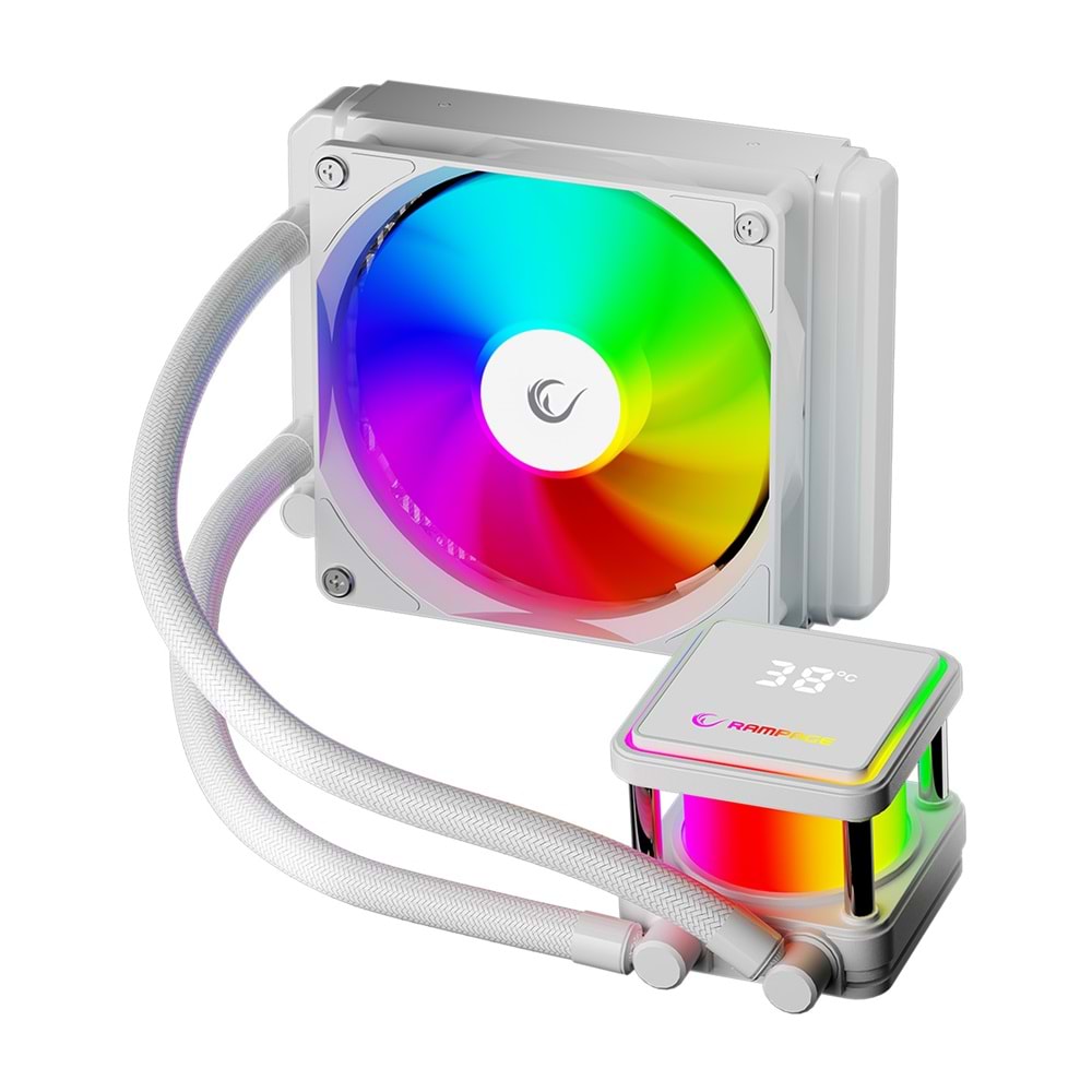Rampage INFINITE V120 Beyaz ARGB Intel LGA1700/AMD AM5 Uyumlu 120mm Sıvı Soğutmalı CPU Fan Outlet