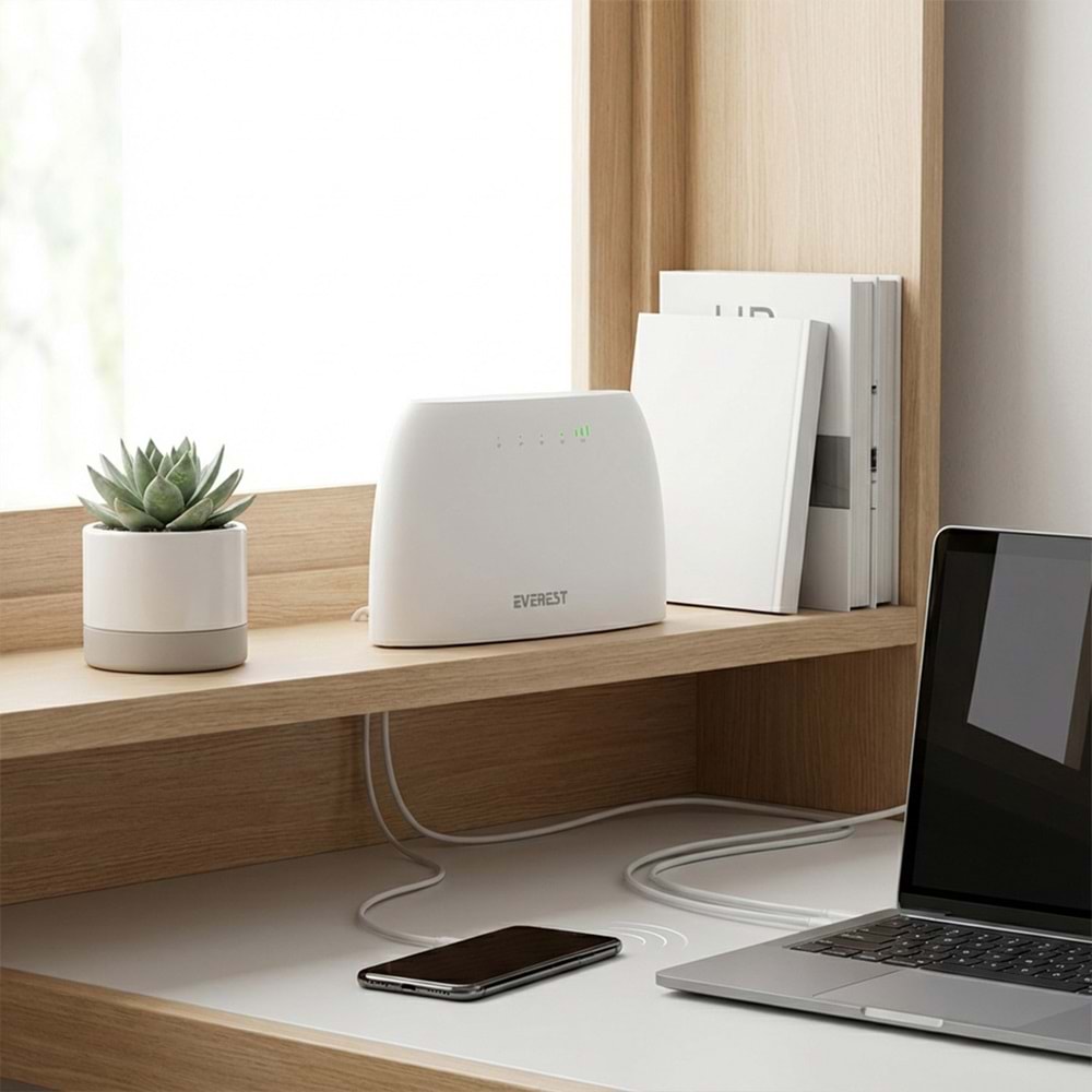 Everest EWR-4G03 300Mbps 2.4GHz Wifi 1xWan 1xLan 1xSIM Sim Kartlı 4G LTE Wireless Router