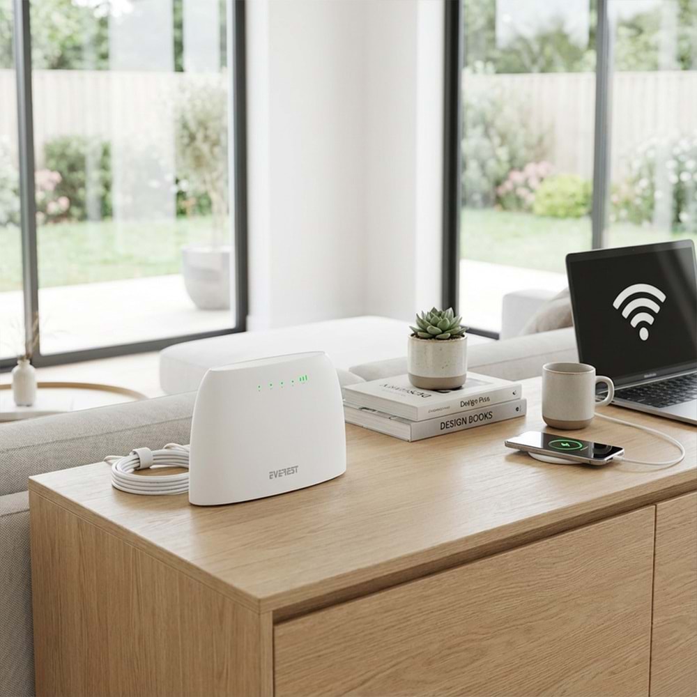 Everest EWR-4G03 300Mbps 2.4GHz Wifi 1xWan 1xLan 1xSIM Sim Kartlı 4G LTE Wireless Router