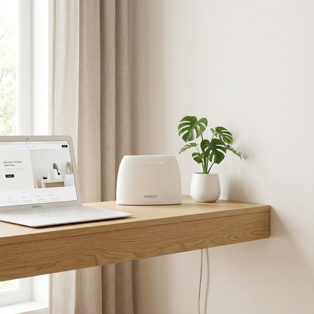 Everest EWR-4G03 300Mbps 2.4GHz Wifi 1xWan 1xLan 1xSIM Sim Kartlı 4G LTE Wireless Router