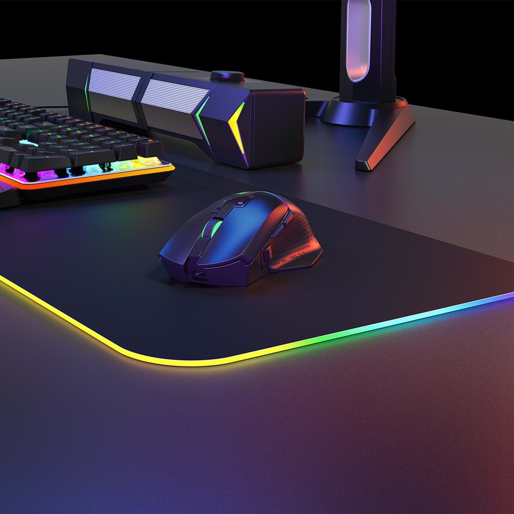 Rampage DROP M3 V2 24000 DPI PAW3311 Sensör RGB Şarjlı Kablosuz Huano Switch Gaming Oyuncu Mouse Siyah