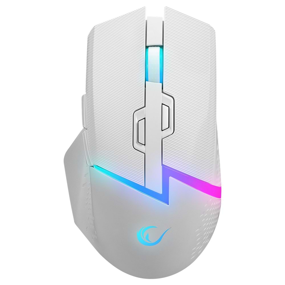 Rampage DROP M3 V2 24000 DPI PAW3311 Sensör RGB Şarjlı Kablosuz Huano Switch Gaming Oyuncu Mouse Beyaz