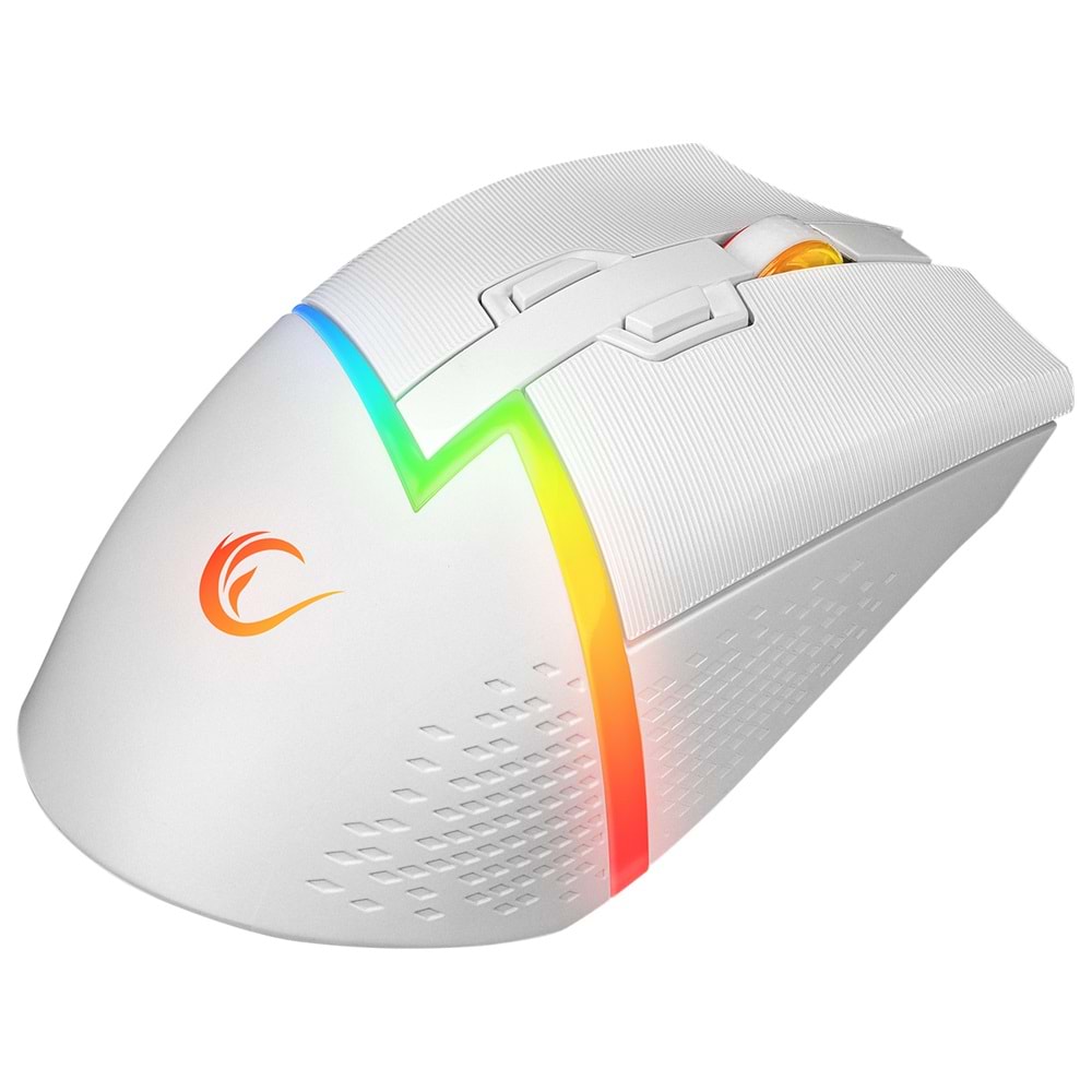 Rampage DROP M3 V2 24000 DPI PAW3311 Sensör RGB Şarjlı Kablosuz Huano Switch Gaming Oyuncu Mouse Beyaz