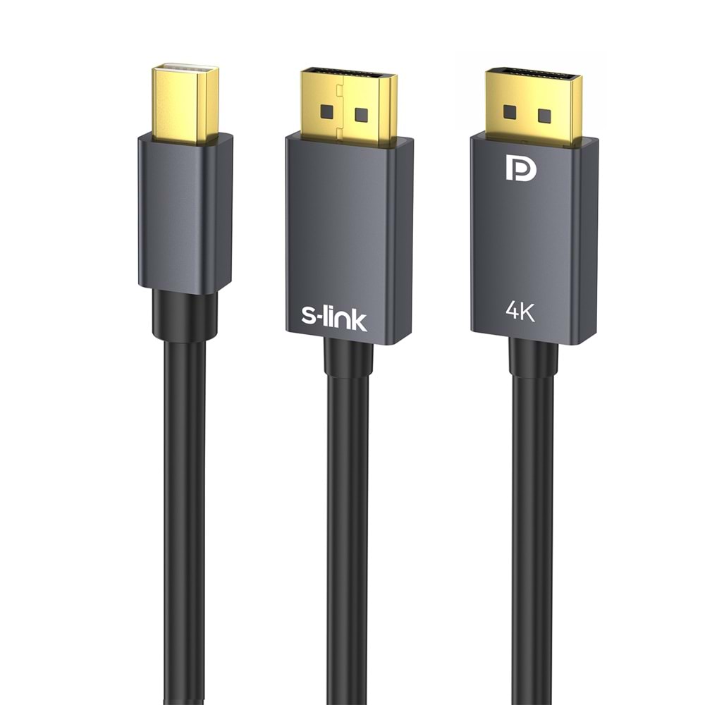 S-link SL-MDP01 Mini DisplayPort to HDMI 1,5m Dönüştürücü Kablo