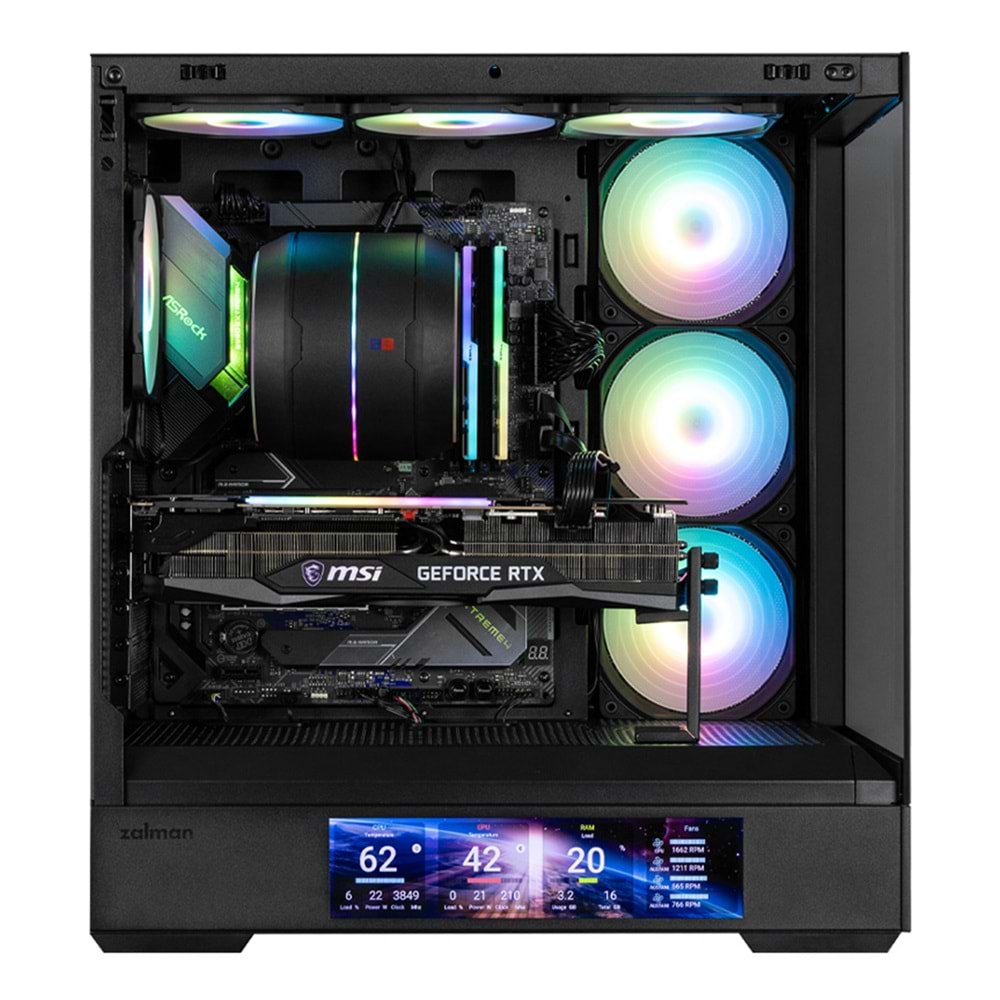 Zalman P40 DS 9.1” LCD Ekranlı 4xARGB Fanlı ATX Gaming Oyuncu Kasası