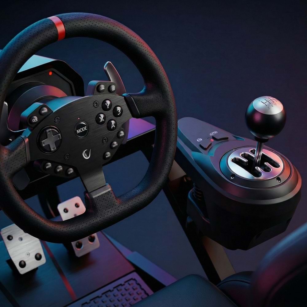 Rampage FORCE V995 PC El Vitesli 3 Pedallı Gaming Oyun Direksiyonu Outlet