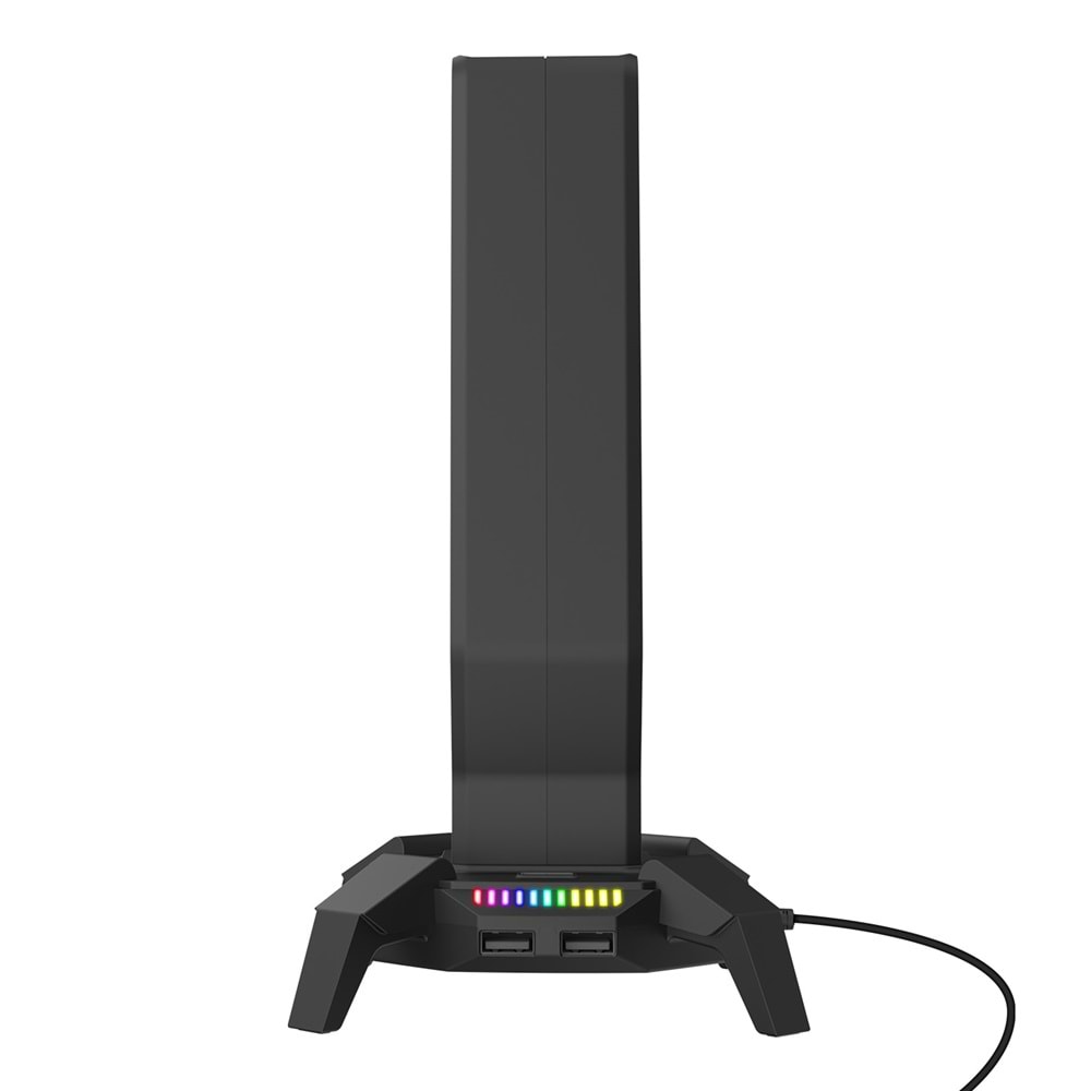 Rampage RM-H27 RGB Işıklı 3*USB 1*Type-C Siyah 1*3.5mm Port Kulaklık Standı
