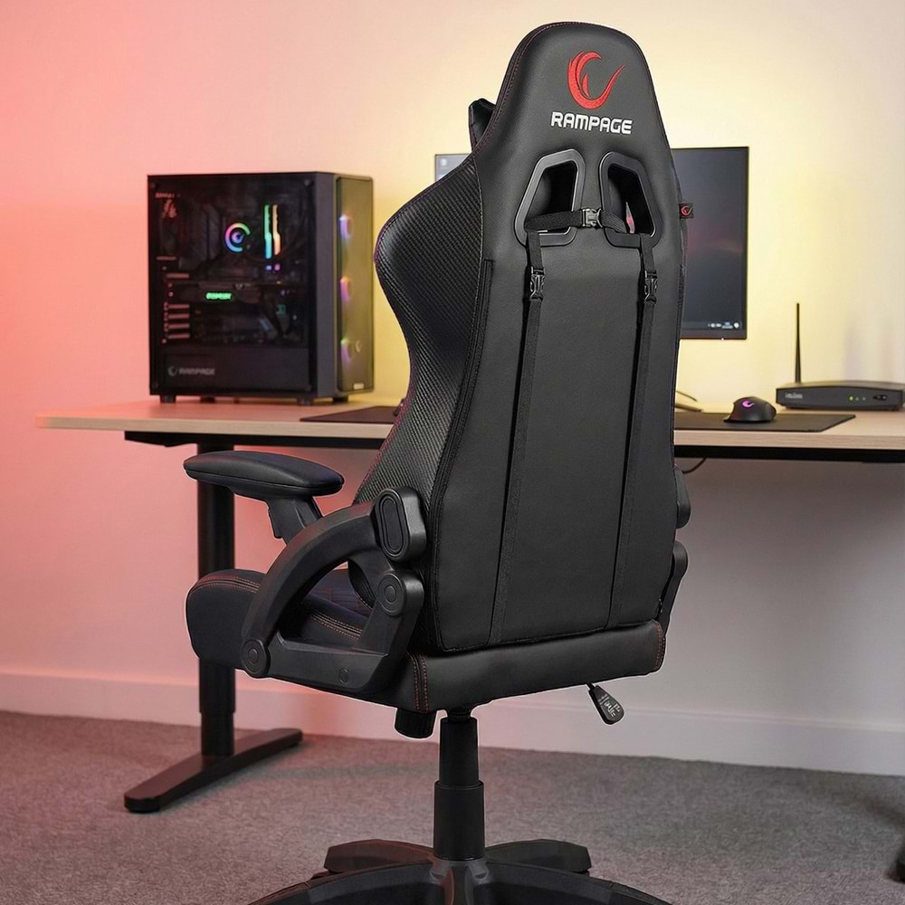 Rampage KL-R43 Nox Terletmez Kumaş Siyah/Gri Oyuncu Koltuğu Outlet