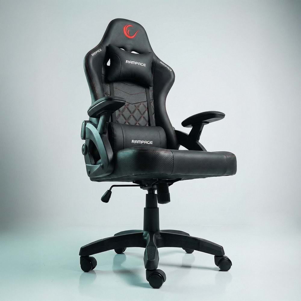 Rampage KL-R43 Nox Terletmez Kumaş Siyah/Gri Oyuncu Koltuğu Outlet